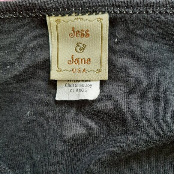 Jess & Jane Top Women Large Black Christmas Tree Presents V-Neck Top XL - Picture 7 of 7